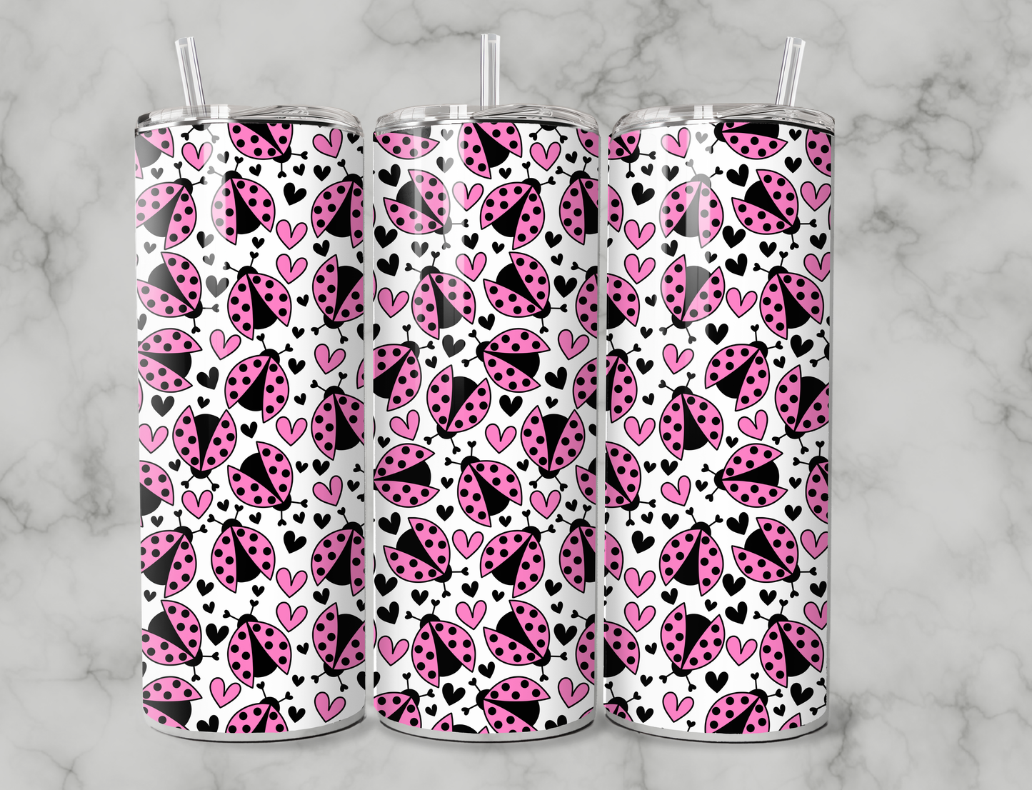 Pink Ladybird 20oz Tumbler