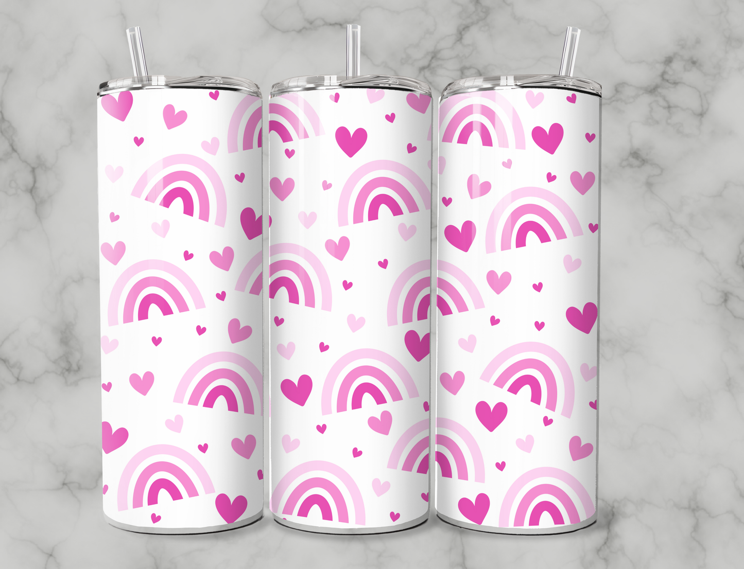 Rainbow Heart 20oz Tumbler