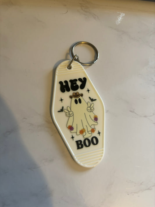 Hey Boo Keyring