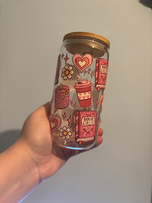 Bookish Girly 16oz Libbey Can