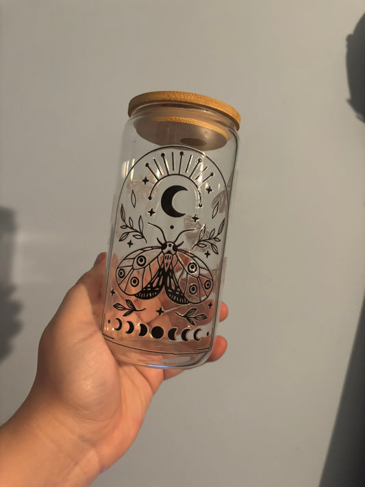 Lunar Moths 16oz Libbey Can